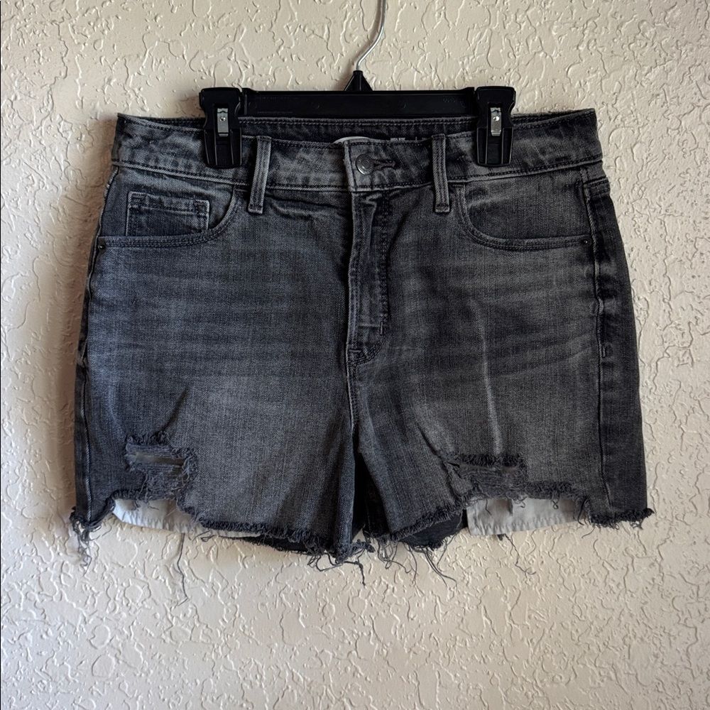Old Navy High Rise Black Denim Shorts Women’s Size 8 3” Inseam High Waisted